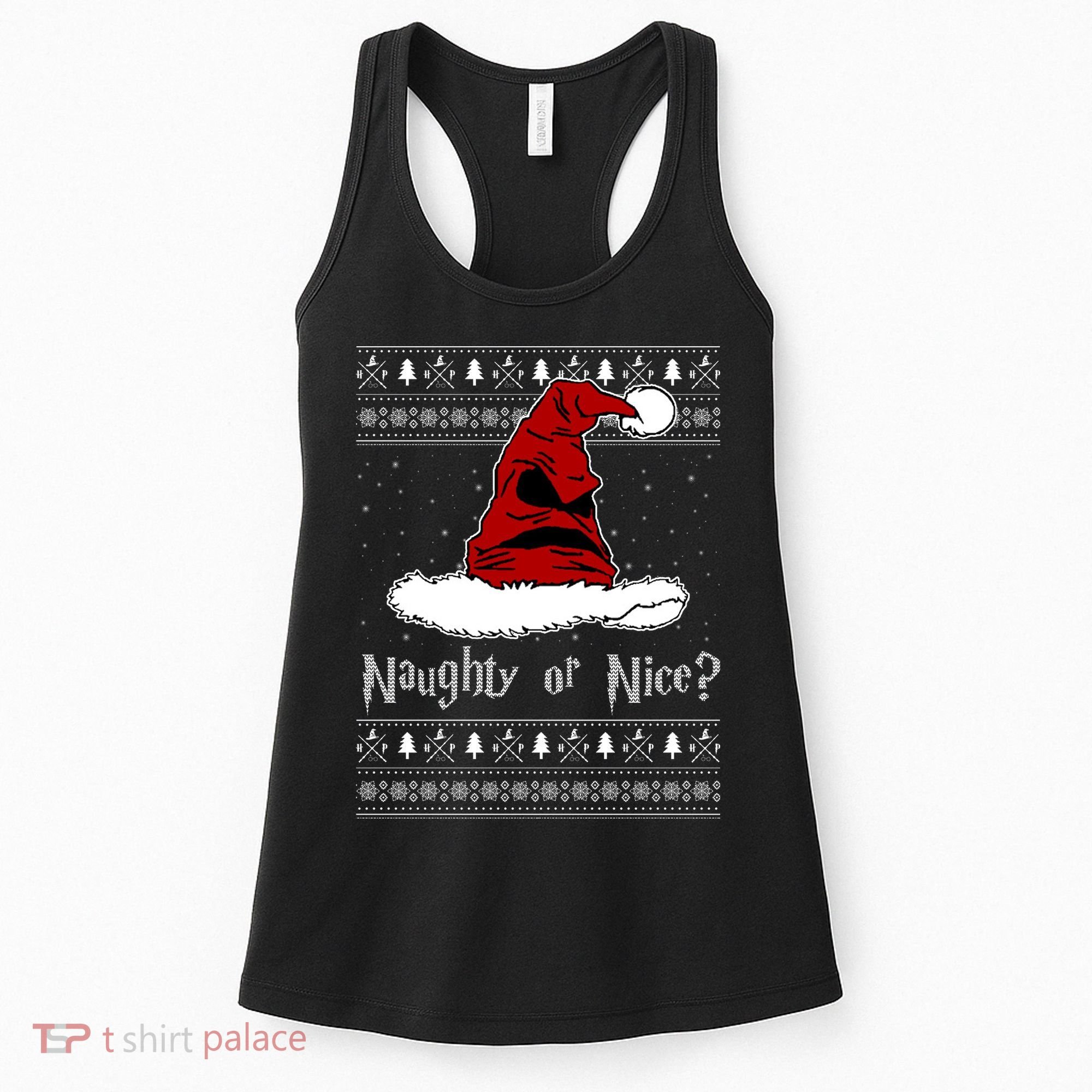 Naughty Or Nice? Sorting Santa Claus Ugly Christmas Sweater Women's Tank Top
