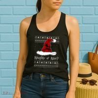 Naughty Or Nice? Sorting Santa Claus Ugly Christmas Sweater Women's Tank Top thumb 2