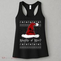 Naughty Or Nice? Sorting Santa Claus Ugly Christmas Sweater Women's Tank Top thumb 3