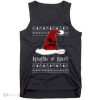Naughty Or Nice? Sorting Santa Claus Ugly Christmas Sweater Tank Top thumb 0