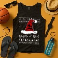 Naughty Or Nice? Sorting Santa Claus Ugly Christmas Sweater Tank Top thumb 4