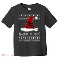 Naughty Or Nice? Sorting Santa Claus Ugly Christmas Sweater Toddler T-Shirt thumb 0