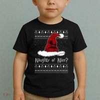 Naughty Or Nice? Sorting Santa Claus Ugly Christmas Sweater Toddler T-Shirt thumb 2