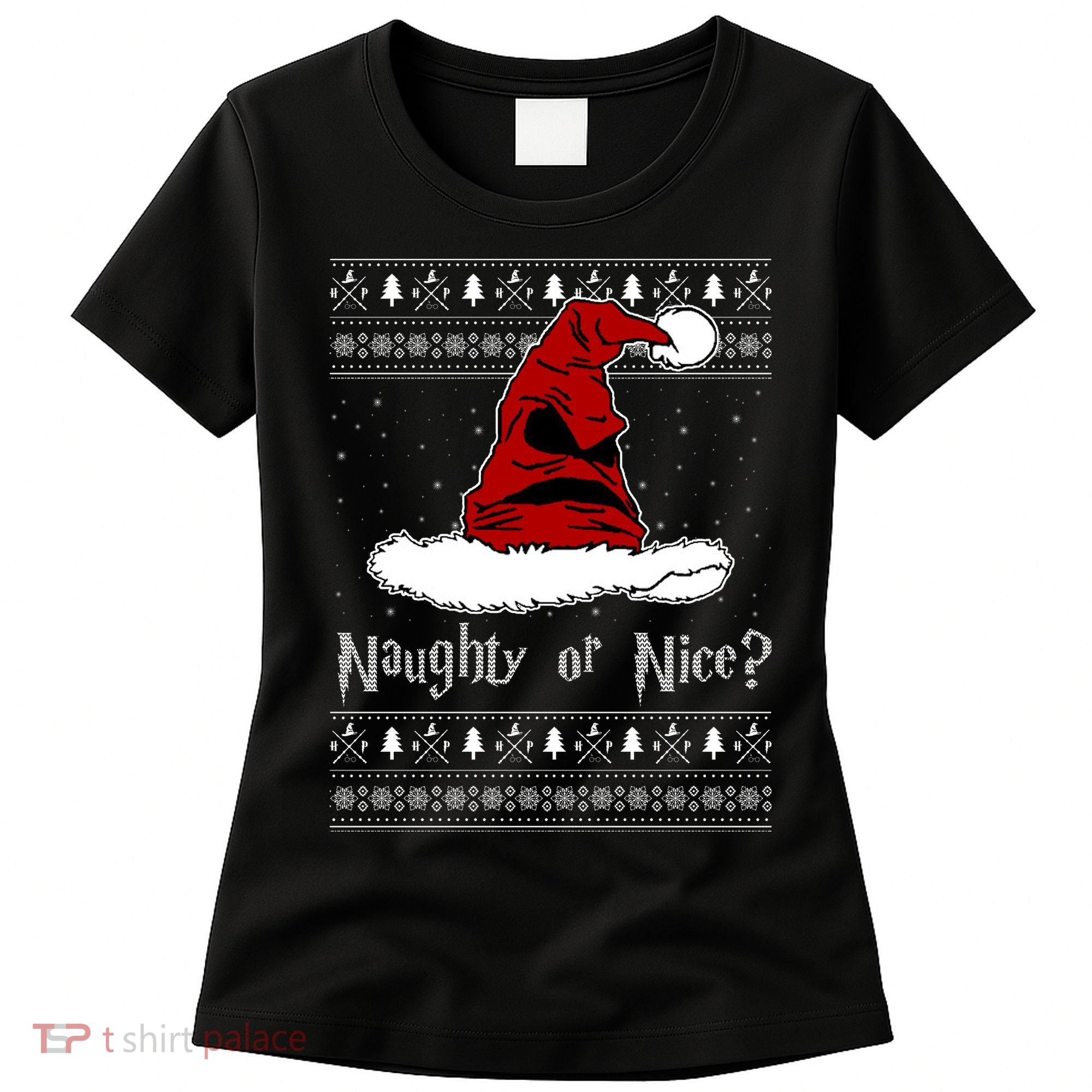 Naughty Or Nice? Sorting Santa Claus Ugly Christmas Sweater Women's T-Shirt