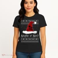 Naughty Or Nice? Sorting Santa Claus Ugly Christmas Sweater Women's T-Shirt thumb 4