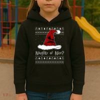 Naughty Or Nice? Sorting Santa Claus Ugly Christmas Sweater Kids Hoodie thumb 3