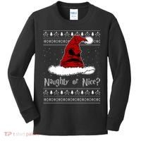 Naughty Or Nice? Sorting Santa Claus Ugly Christmas Sweater Kids Long Sleeve Shirt thumb 0
