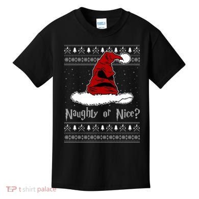 Naughty Or Nice? Sorting Santa Claus Ugly Christmas Sweater Kids T-Shirt