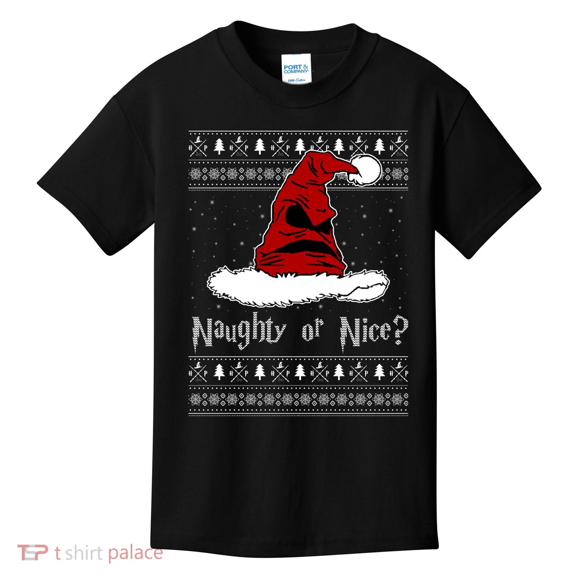 Naughty Or Nice? Sorting Santa Claus Ugly Christmas Sweater Kids T-Shirt