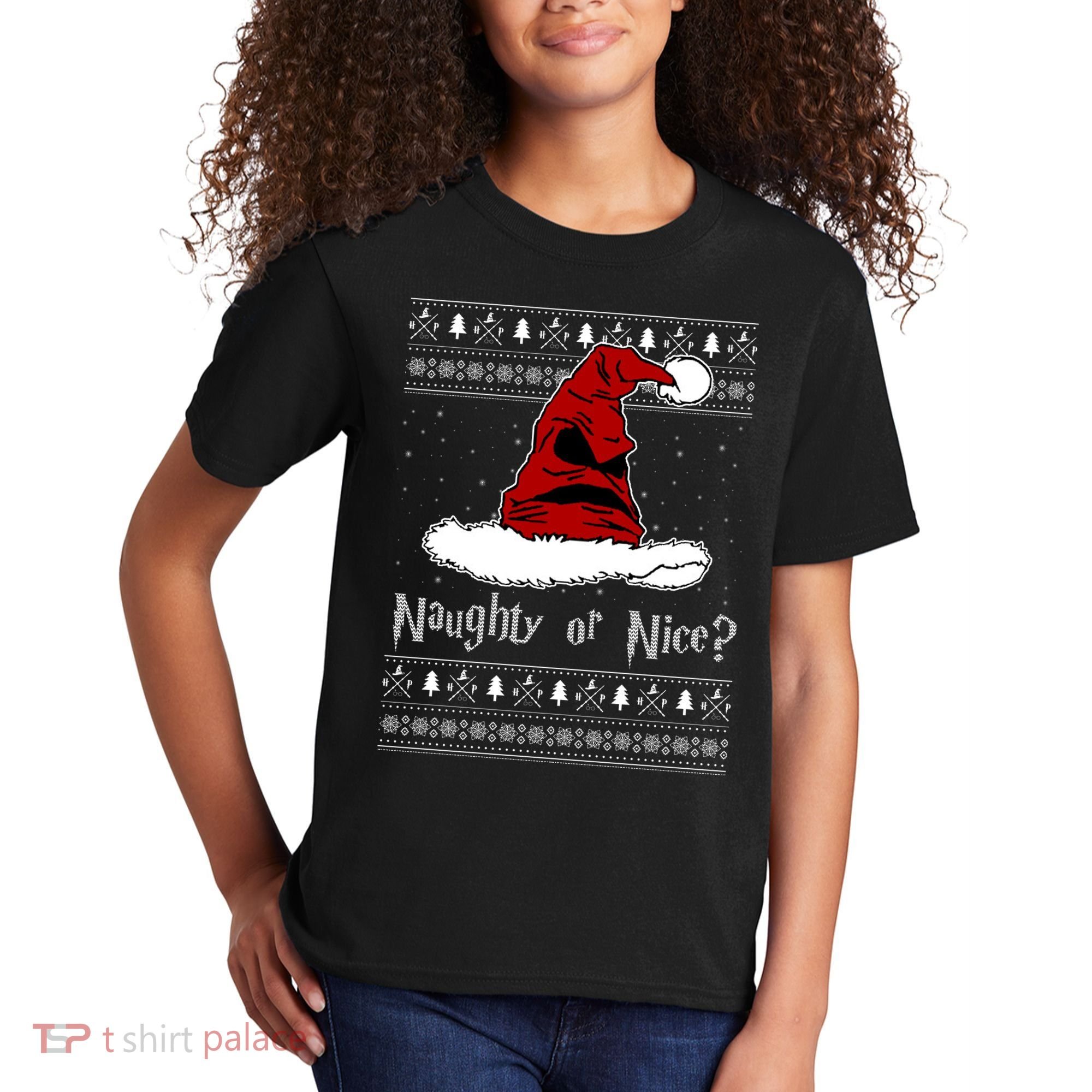 Naughty Or Nice? Sorting Santa Claus Ugly Christmas Sweater Kids T-Shirt