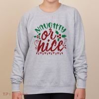 Naughty Or Nice Christmas Holiday Festive Women's Sweatshirt thumb 0