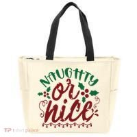Naughty Or Nice Christmas Holiday Festive Tote Bag thumb 0