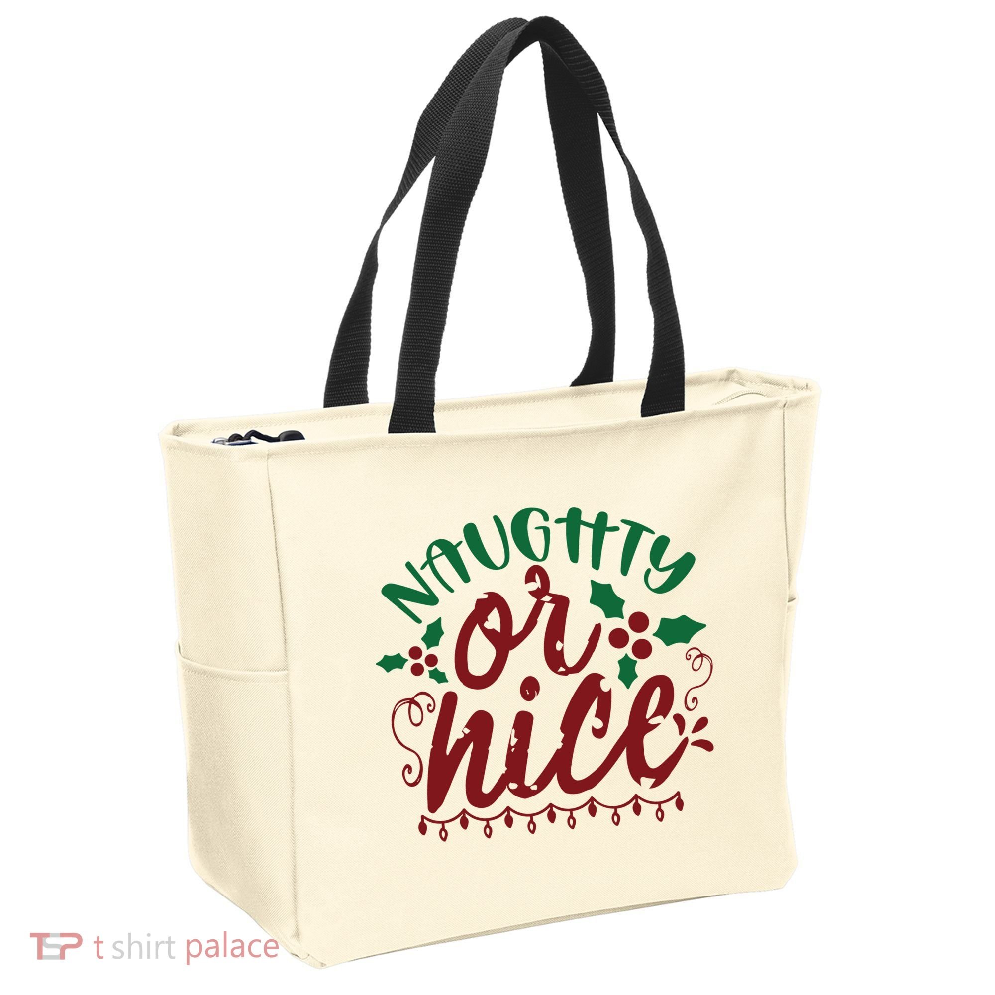 Naughty Or Nice Christmas Holiday Festive Tote Bag