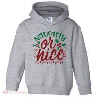 Naughty Or Nice Christmas Holiday Festive Toddler Hoodie thumb 0