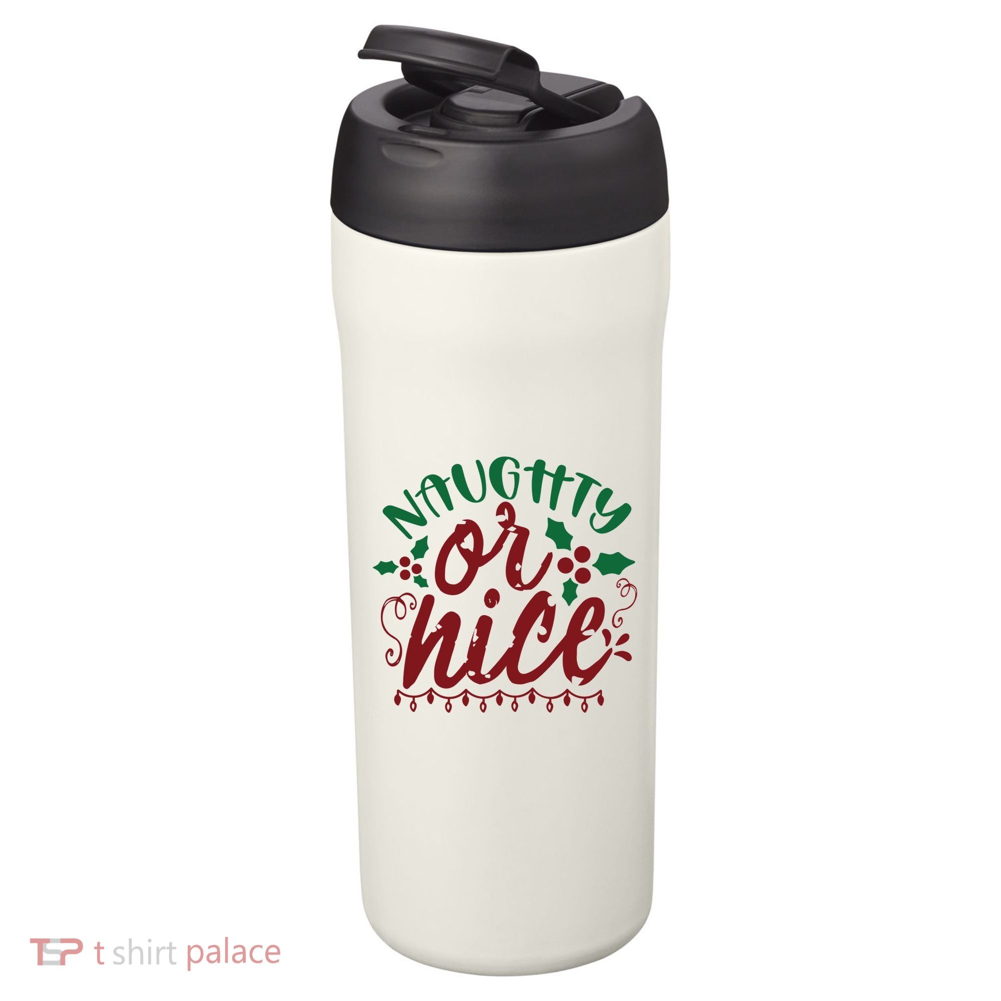 Naughty Or Nice Christmas Holiday Festive 24oz Duet Stainless Steel Tumbler