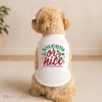 Naughty Or Nice Christmas Holiday Festive Doggie Tank thumb 2