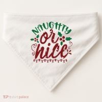 Naughty Or Nice Christmas Holiday Festive USA-Made Doggie Bandana thumb 0
