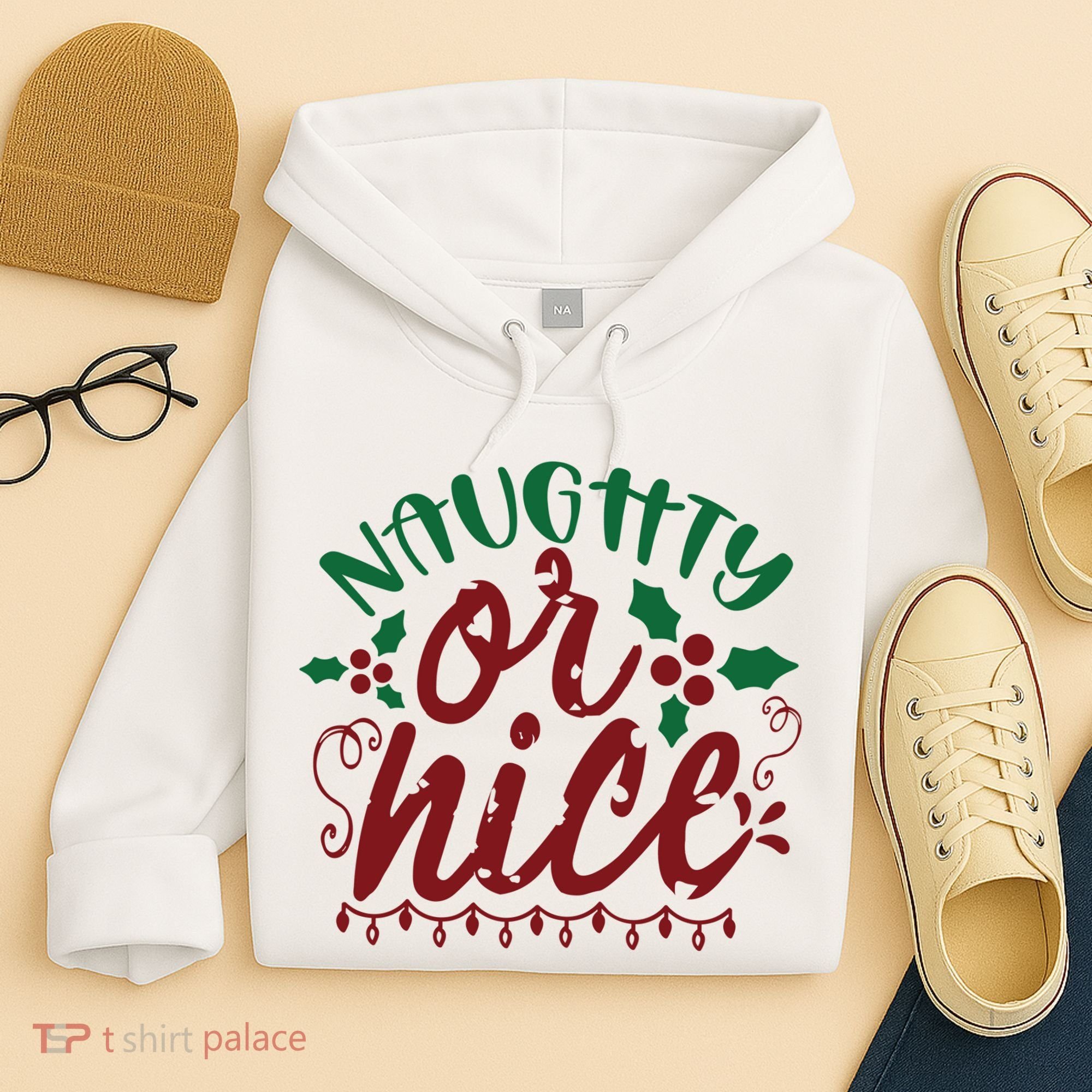 Naughty Or Nice Christmas Holiday Festive Hoodie