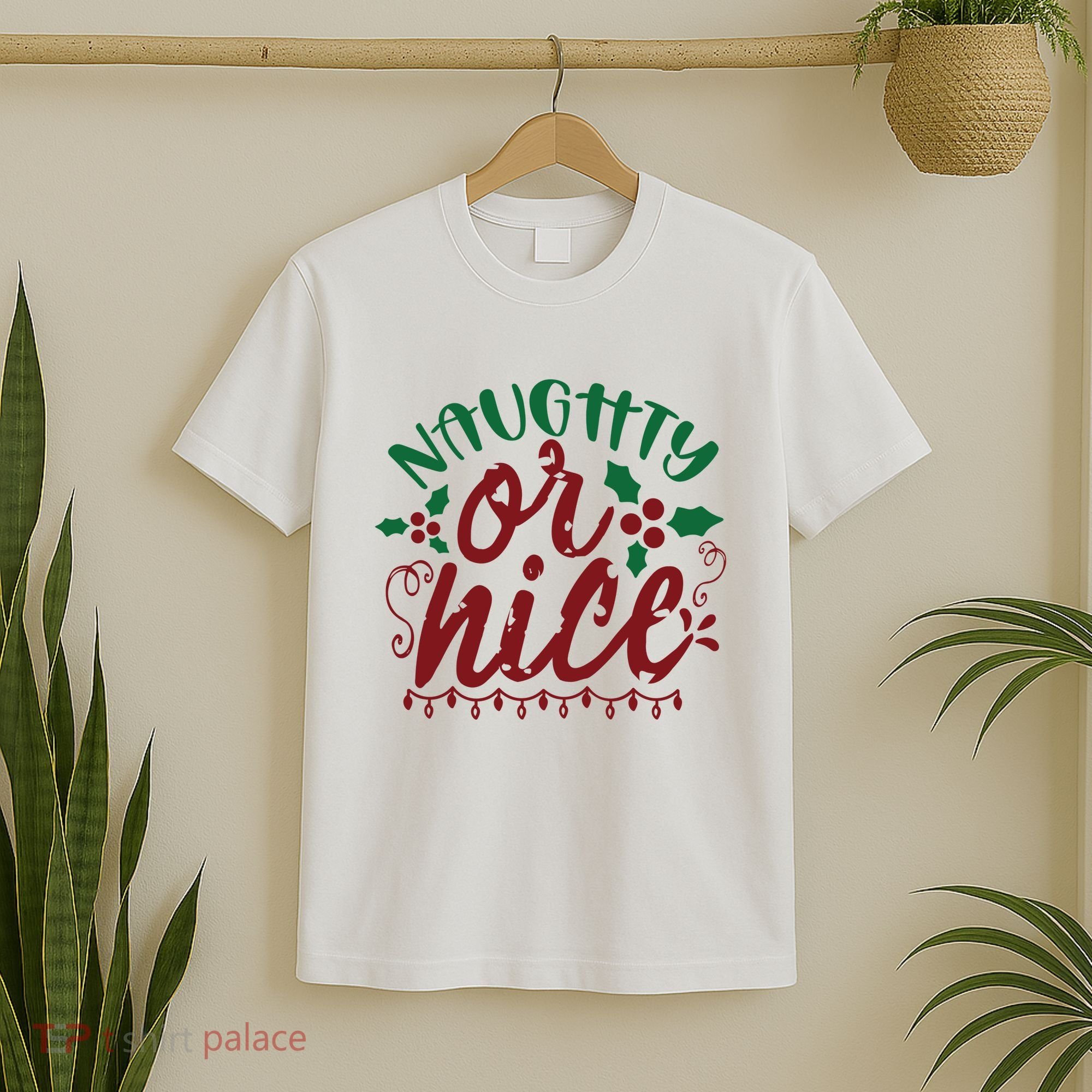 Naughty Or Nice Christmas Holiday Festive T-Shirt