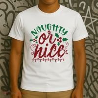 Naughty Or Nice Christmas Holiday Festive T-Shirt thumb 3