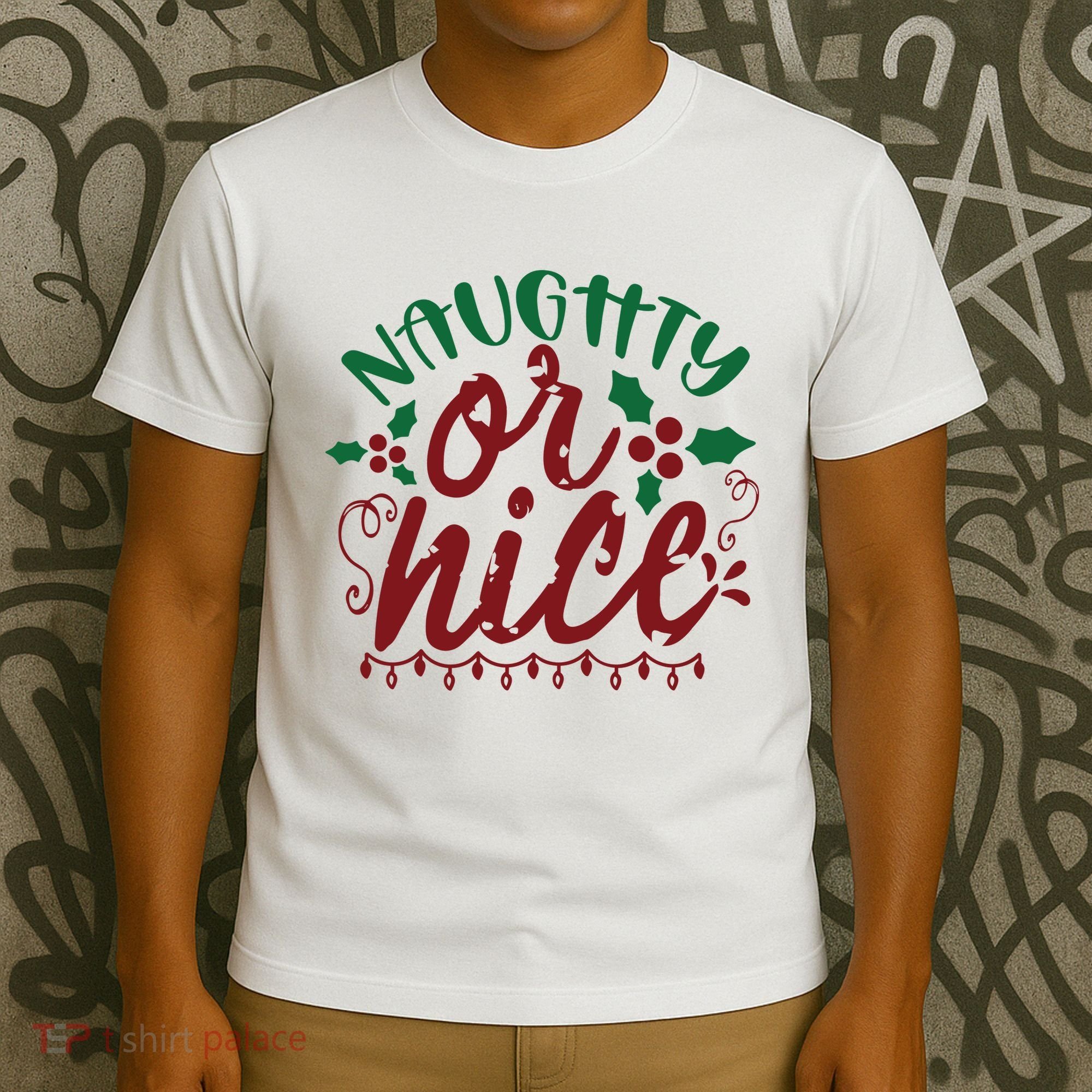 Naughty Or Nice Christmas Holiday Festive T-Shirt