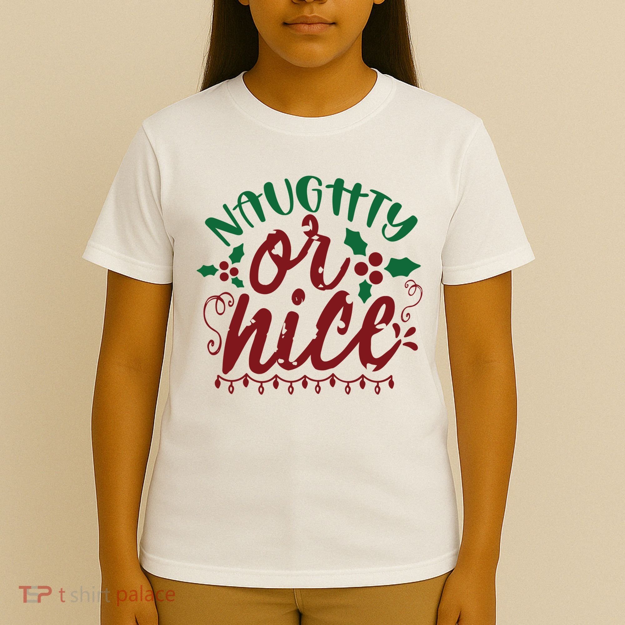 Naughty Or Nice Christmas Holiday Festive T-Shirt