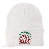 Naughty Or Nice Christmas Holiday Festive Beanie thumb 0
