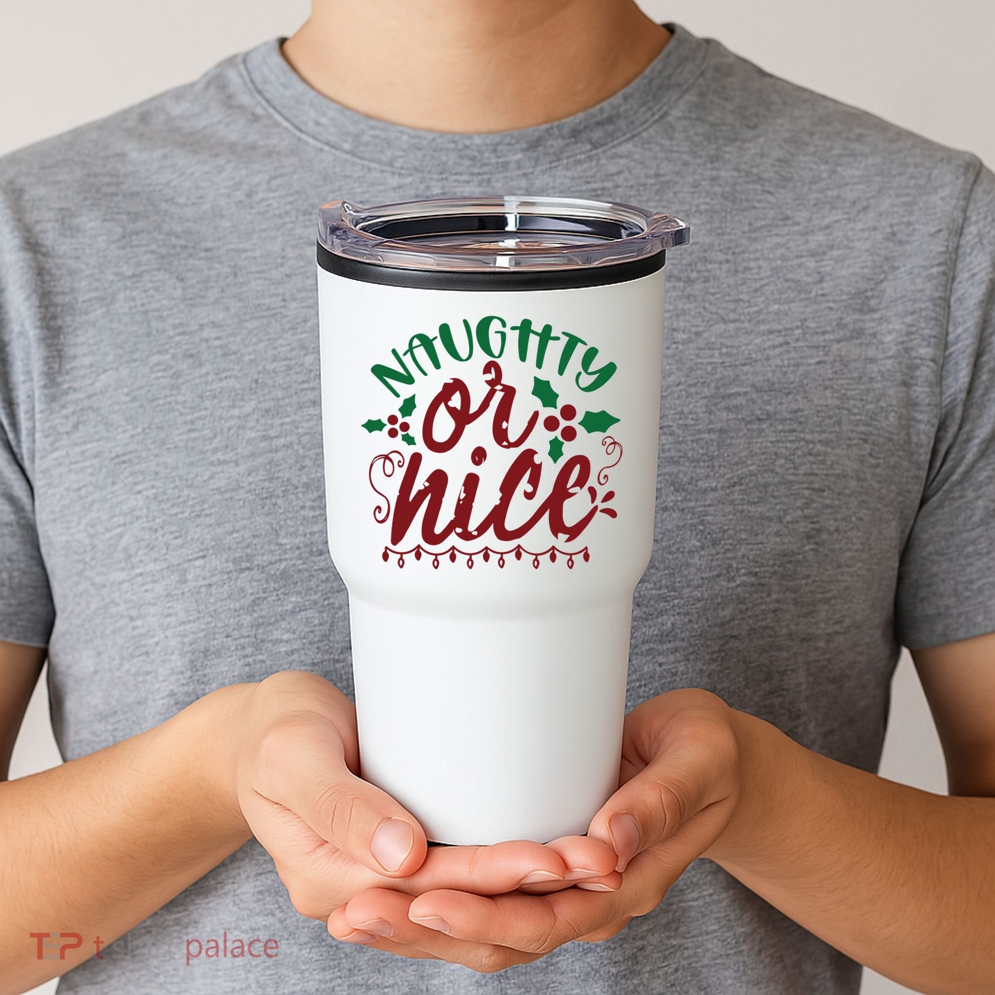 Naughty Or Nice Christmas Holiday Festive Tumbler