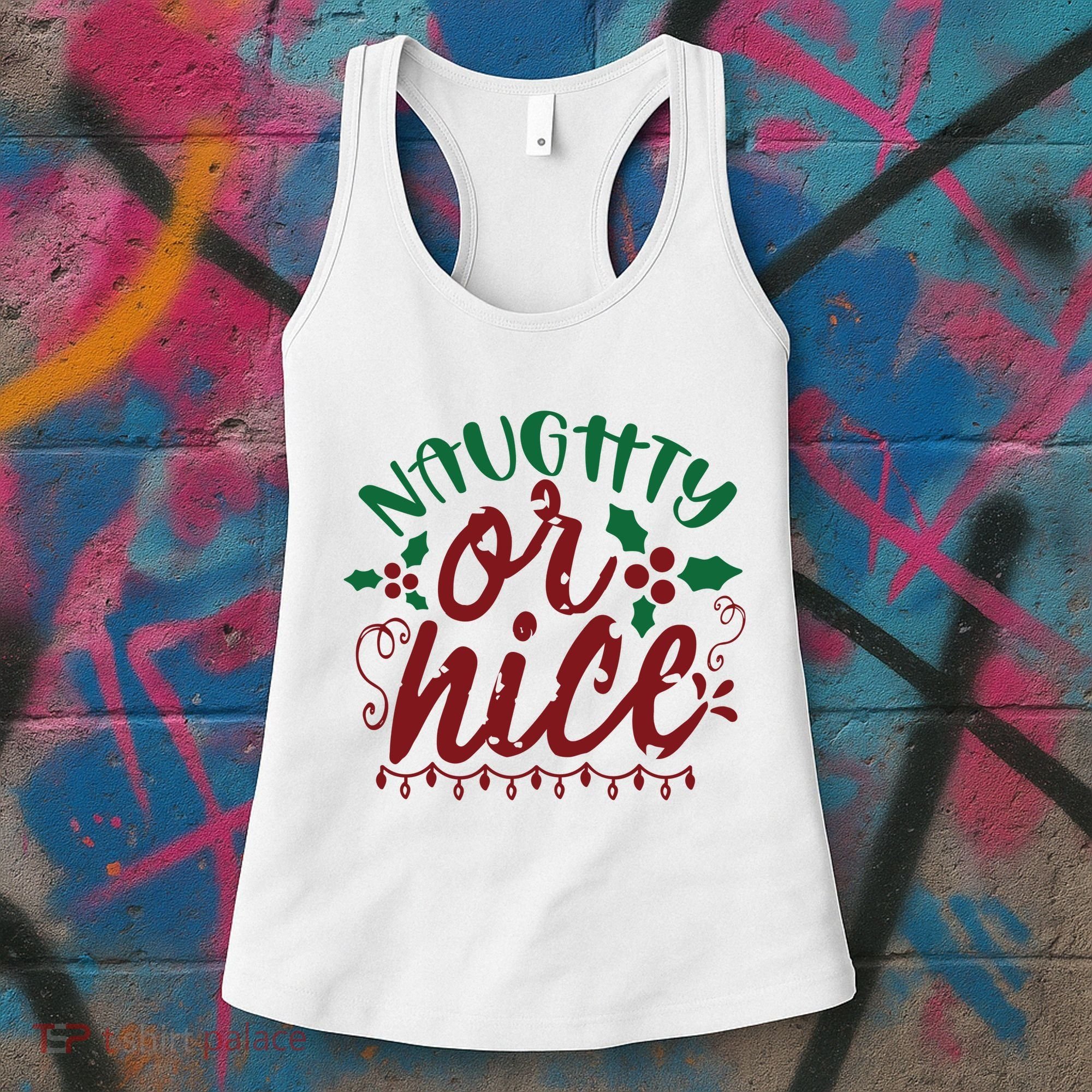 Naughty Or Nice Christmas Holiday Festive Women's Tank Top