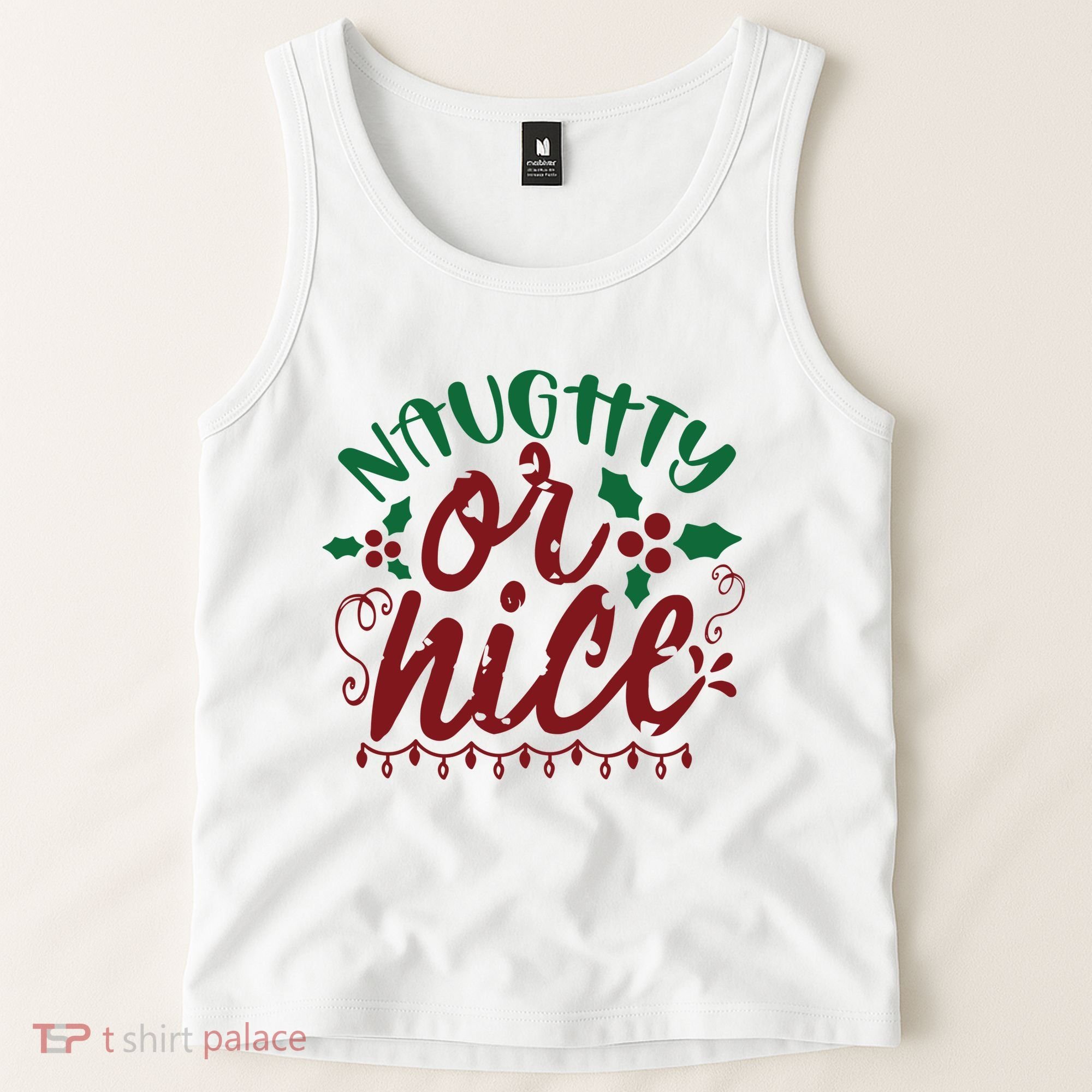 Naughty Or Nice Christmas Holiday Festive Tank Top