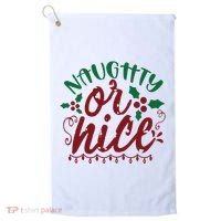 Naughty Or Nice Christmas Holiday Festive Golf Towel thumb 0