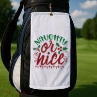 Naughty Or Nice Christmas Holiday Festive Golf Towel thumb 2