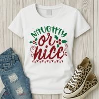 Naughty Or Nice Christmas Holiday Festive Women's T-Shirt thumb 3