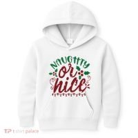 Naughty Or Nice Christmas Holiday Festive Kids Hoodie thumb 0