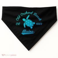Nautical Old Orchard Beach Maine Sea Turtle Gift USA-Made Doggie Bandana thumb 0