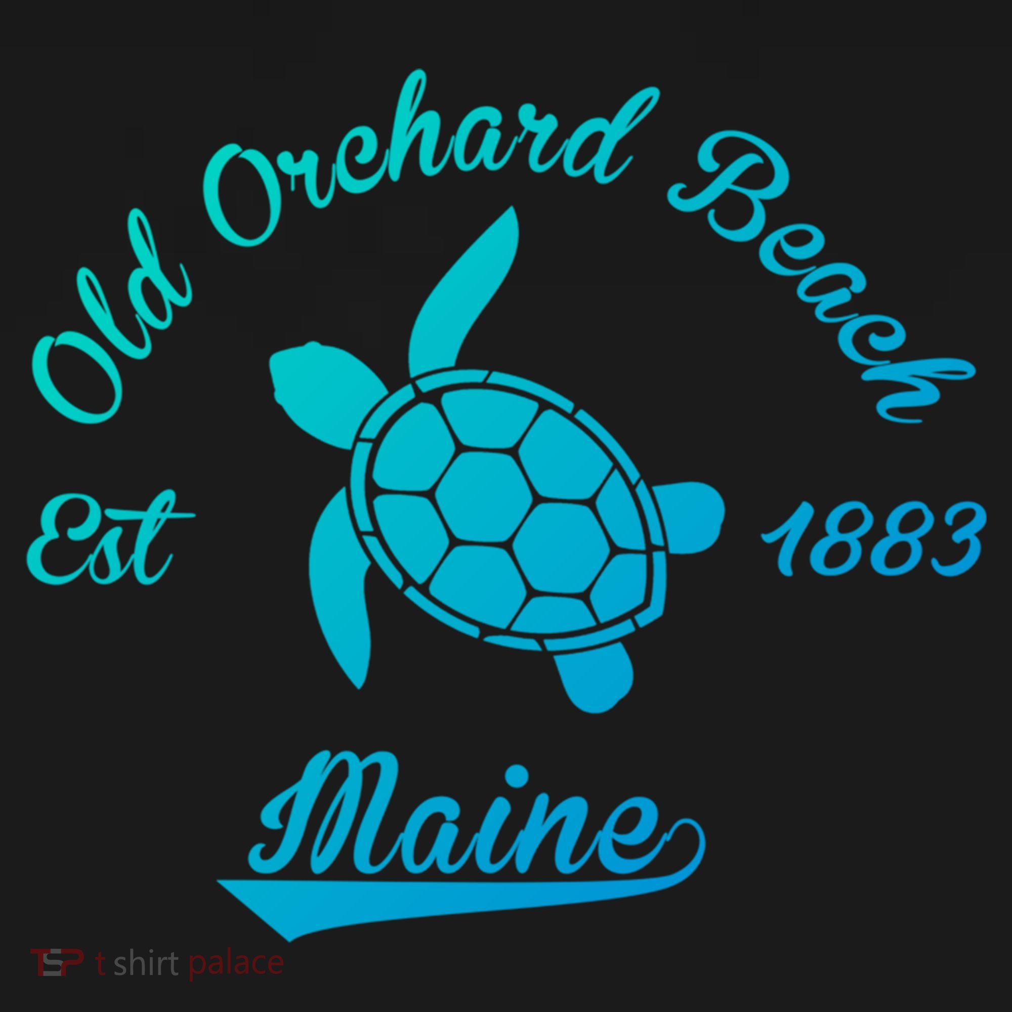 Nautical Old Orchard Beach Maine Sea Turtle Gift USA-Made Doggie Bandana