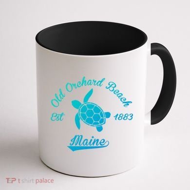 Nautical Old Orchard Beach Maine Sea Turtle Gift Coffee Mug back
