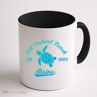 Nautical Old Orchard Beach Maine Sea Turtle Gift Coffee Mug thumb 1
