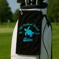Nautical Old Orchard Beach Maine Sea Turtle Gift Golf Towel thumb 2
