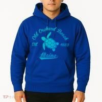 Nautical Old Orchard Beach Maine Sea Turtle Gift Hoodie thumb 2