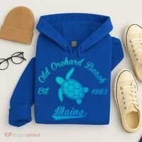 Nautical Old Orchard Beach Maine Sea Turtle Gift Hoodie thumb 4