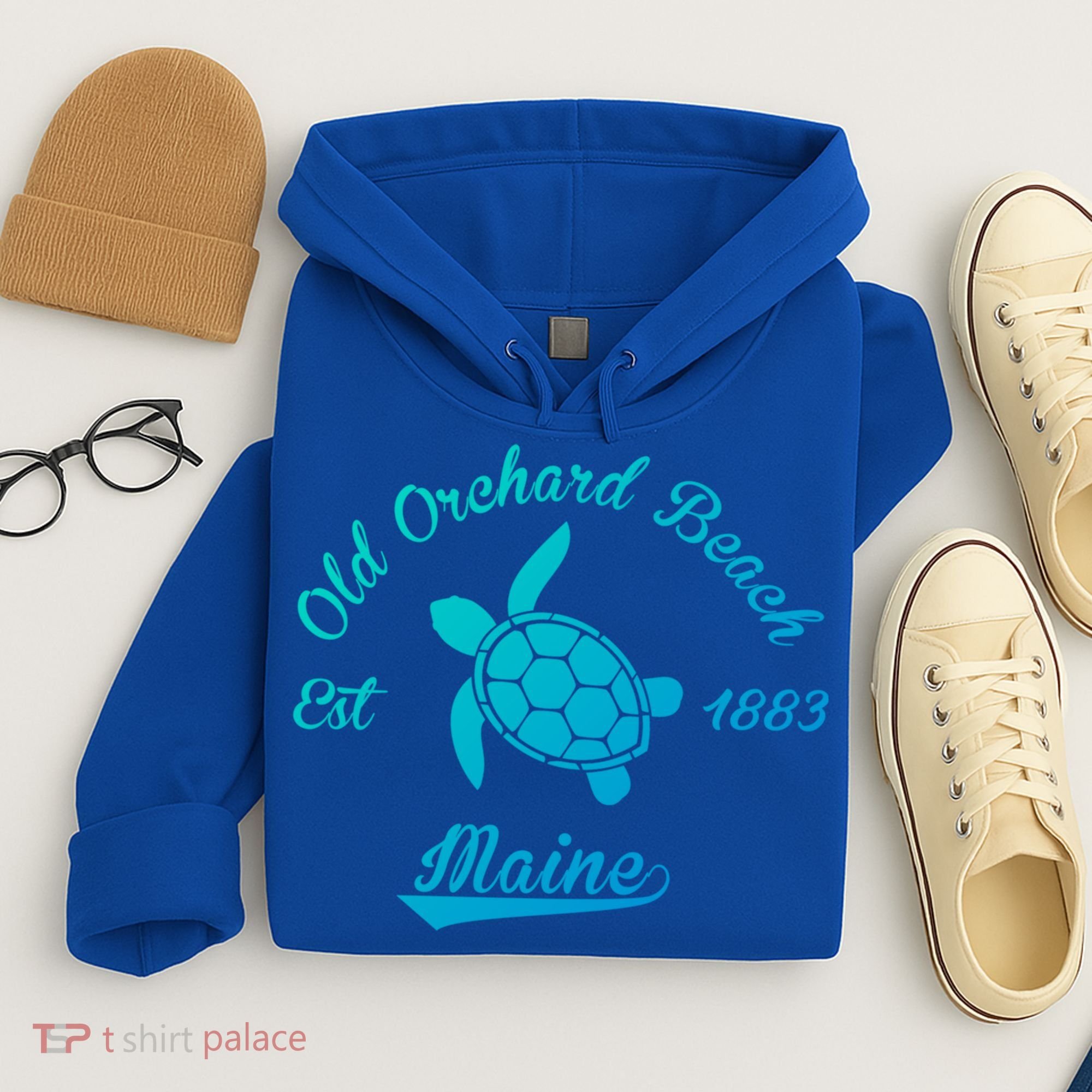 Nautical Old Orchard Beach Maine Sea Turtle Gift Hoodie