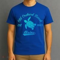 Nautical Old Orchard Beach Maine Sea Turtle Gift T-Shirt thumb 3