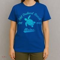 Nautical Old Orchard Beach Maine Sea Turtle Gift T-Shirt thumb 4