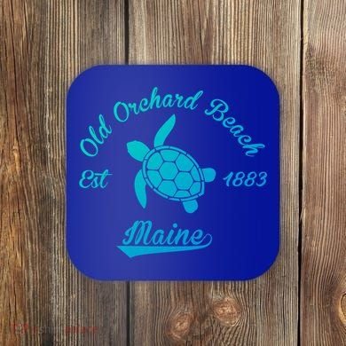 Nautical Old Orchard Beach Maine Sea Turtle Gift Coaster