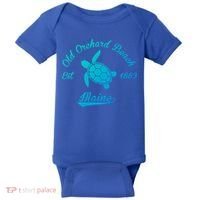 Nautical Old Orchard Beach Maine Sea Turtle Gift Baby Bodysuit thumb 0