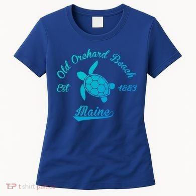 Nautical Old Orchard Beach Maine Sea Turtle Gift Women's T-Shirt