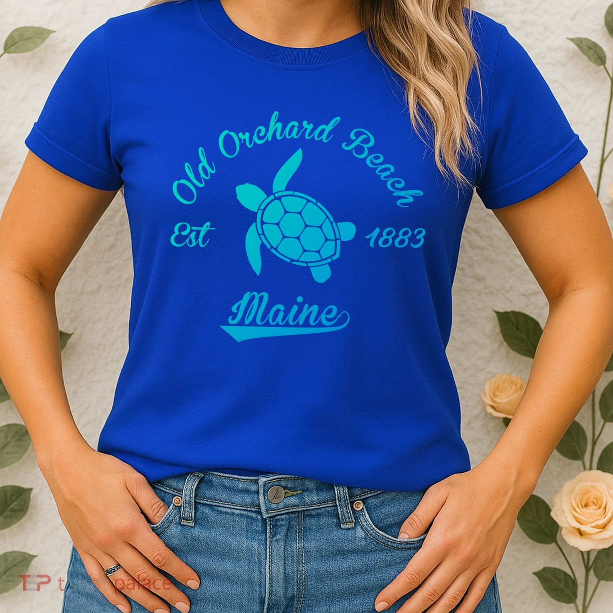 Nautical Old Orchard Beach Maine Sea Turtle Gift Women's T-Shirt