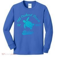 Nautical Old Orchard Beach Maine Sea Turtle Gift Kids Long Sleeve Shirt thumb 0