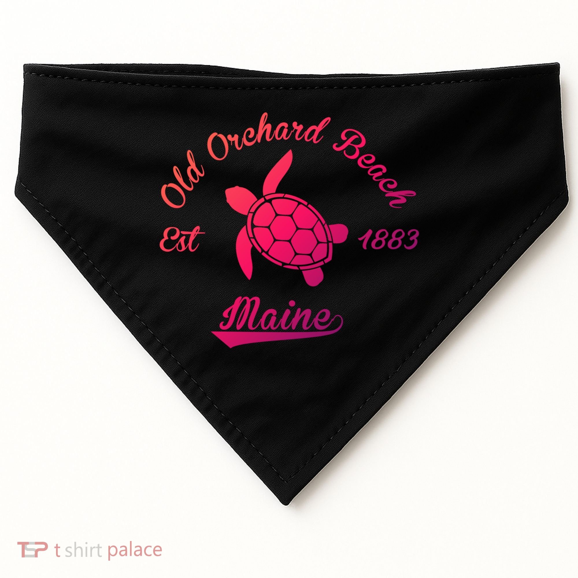 Nautical Old Orchard Beach Maine Sea Turtle Gift USA-Made Doggie Bandana
